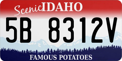 ID license plate 5B8312V