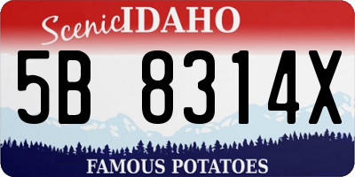 ID license plate 5B8314X