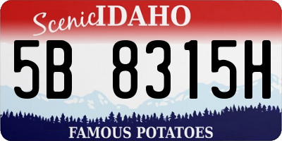 ID license plate 5B8315H
