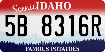 ID license plate 5B8316R