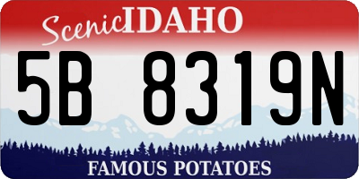 ID license plate 5B8319N