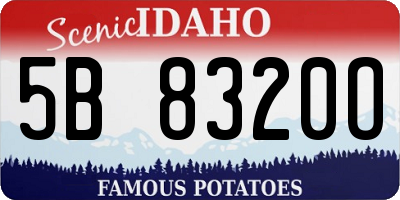 ID license plate 5B8320O