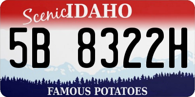 ID license plate 5B8322H