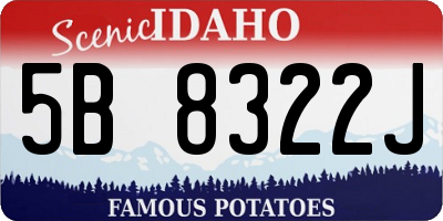 ID license plate 5B8322J