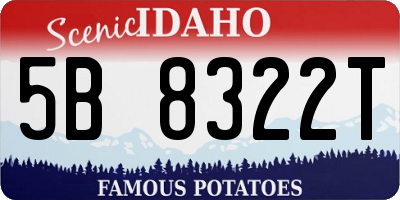 ID license plate 5B8322T