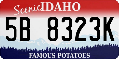 ID license plate 5B8323K