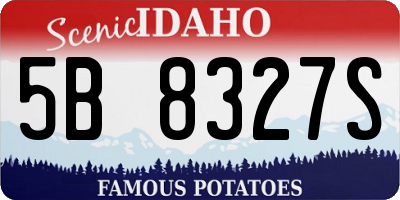 ID license plate 5B8327S