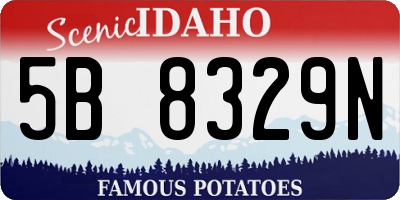 ID license plate 5B8329N