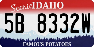 ID license plate 5B8332W