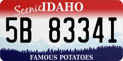 ID license plate 5B8334I