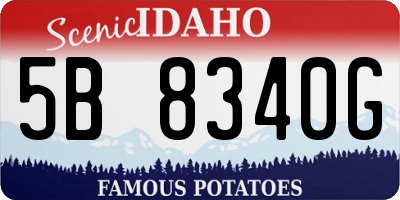 ID license plate 5B8340G
