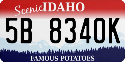 ID license plate 5B8340K