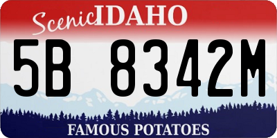 ID license plate 5B8342M