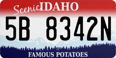 ID license plate 5B8342N
