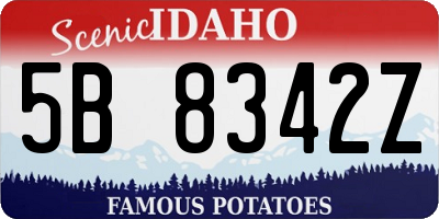 ID license plate 5B8342Z
