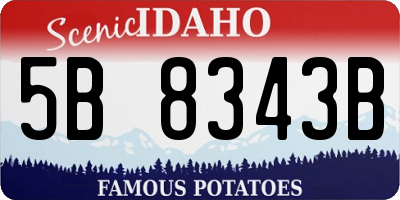 ID license plate 5B8343B