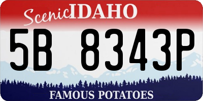 ID license plate 5B8343P