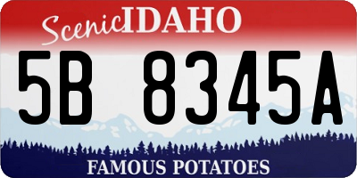 ID license plate 5B8345A