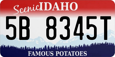 ID license plate 5B8345T