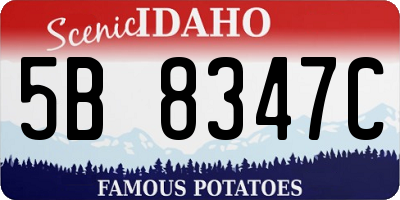 ID license plate 5B8347C