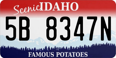 ID license plate 5B8347N