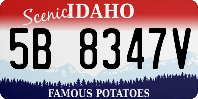 ID license plate 5B8347V