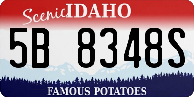 ID license plate 5B8348S