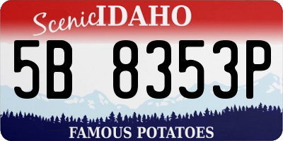 ID license plate 5B8353P