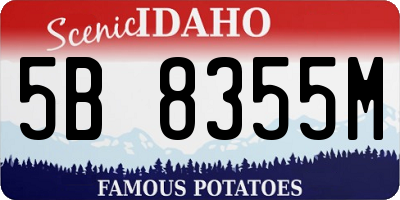 ID license plate 5B8355M