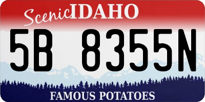 ID license plate 5B8355N