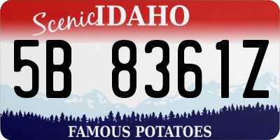 ID license plate 5B8361Z