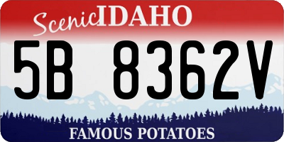 ID license plate 5B8362V