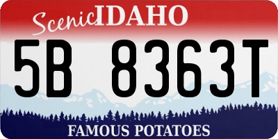 ID license plate 5B8363T