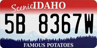 ID license plate 5B8367W