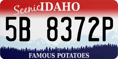 ID license plate 5B8372P