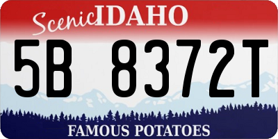 ID license plate 5B8372T