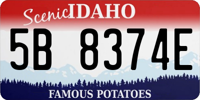 ID license plate 5B8374E