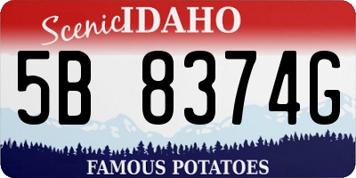 ID license plate 5B8374G