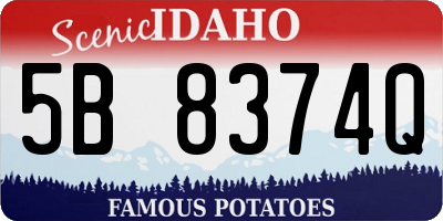 ID license plate 5B8374Q