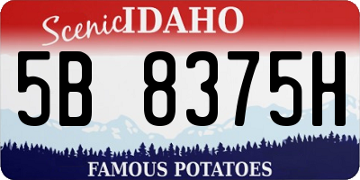 ID license plate 5B8375H