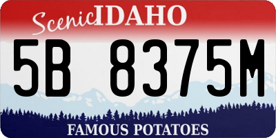 ID license plate 5B8375M