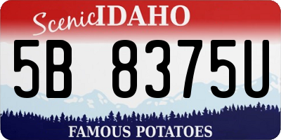 ID license plate 5B8375U