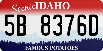 ID license plate 5B8376D