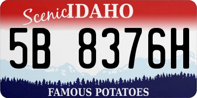 ID license plate 5B8376H