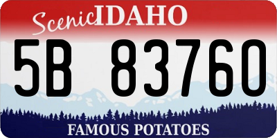 ID license plate 5B8376O