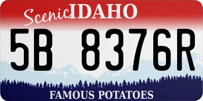 ID license plate 5B8376R