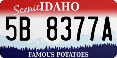 ID license plate 5B8377A