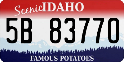 ID license plate 5B8377O