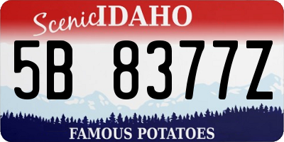 ID license plate 5B8377Z