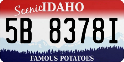 ID license plate 5B8378I